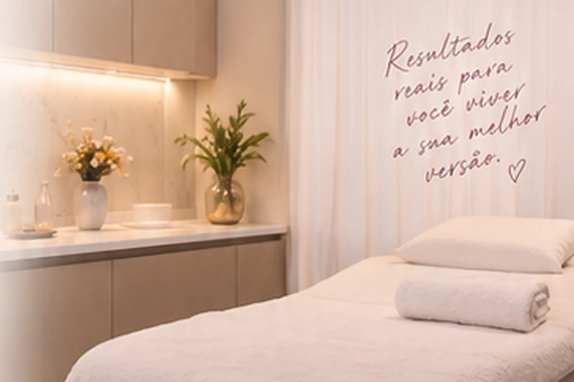 Ambiente acolhedor, inspirado nos materiais visuais da clínica